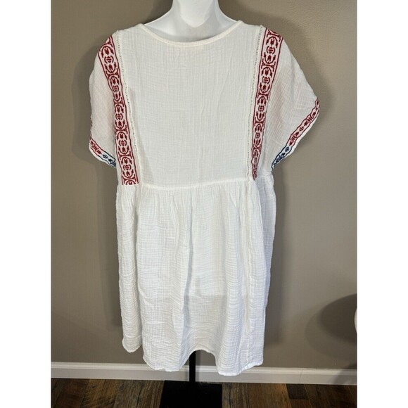 Beachlunchlounge Women's Split Neck Tiered Ruffle Dress SZ XLarge Casual - Picture 4 of 7